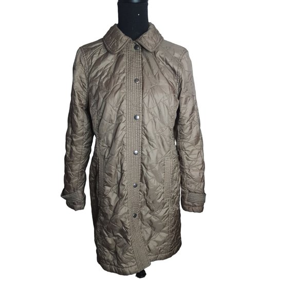 Lands' End Lightweight Mid Length Quiltted Coat Women Size Small Side Pockets - Picture 3 of 12